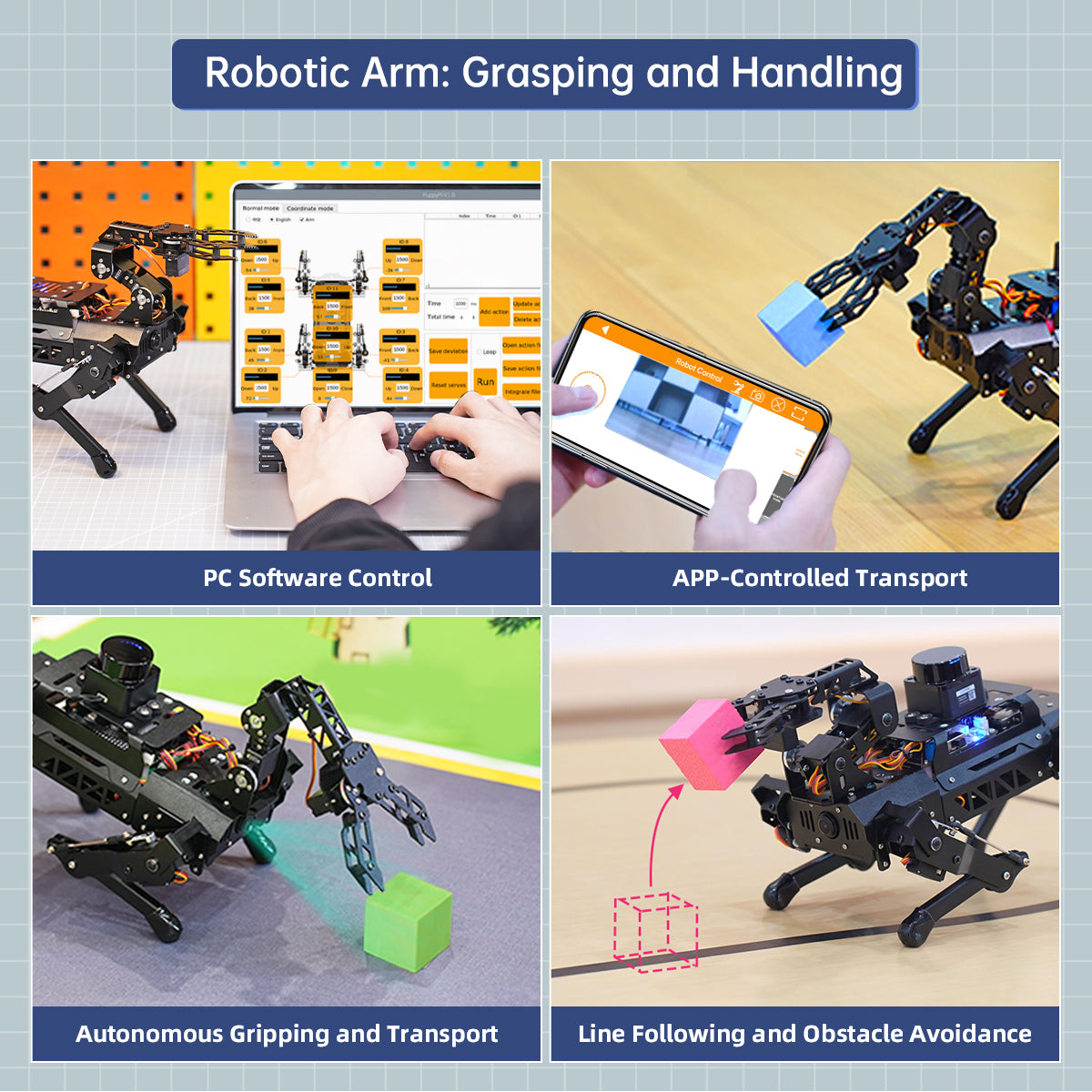 Hiwonder PuppyPi ROS Quadruped Robot with Raspberry Pi, Integrated with Large AI Model (ChatGPT), Supports AI Vision, Voice Interaction, LiDAR, and Robotic Arm Attachment Hiwonder PuppyPi ROS Quadruped Robot with Raspberry Pi, Integrated with Large AI Model (ChatGPT), Supports AI Vision, Voice Interaction, LiDAR, and Robotic Arm Attachment